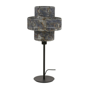 Lampe d'ambiance avec abat-jour frise métallique TRIBECA