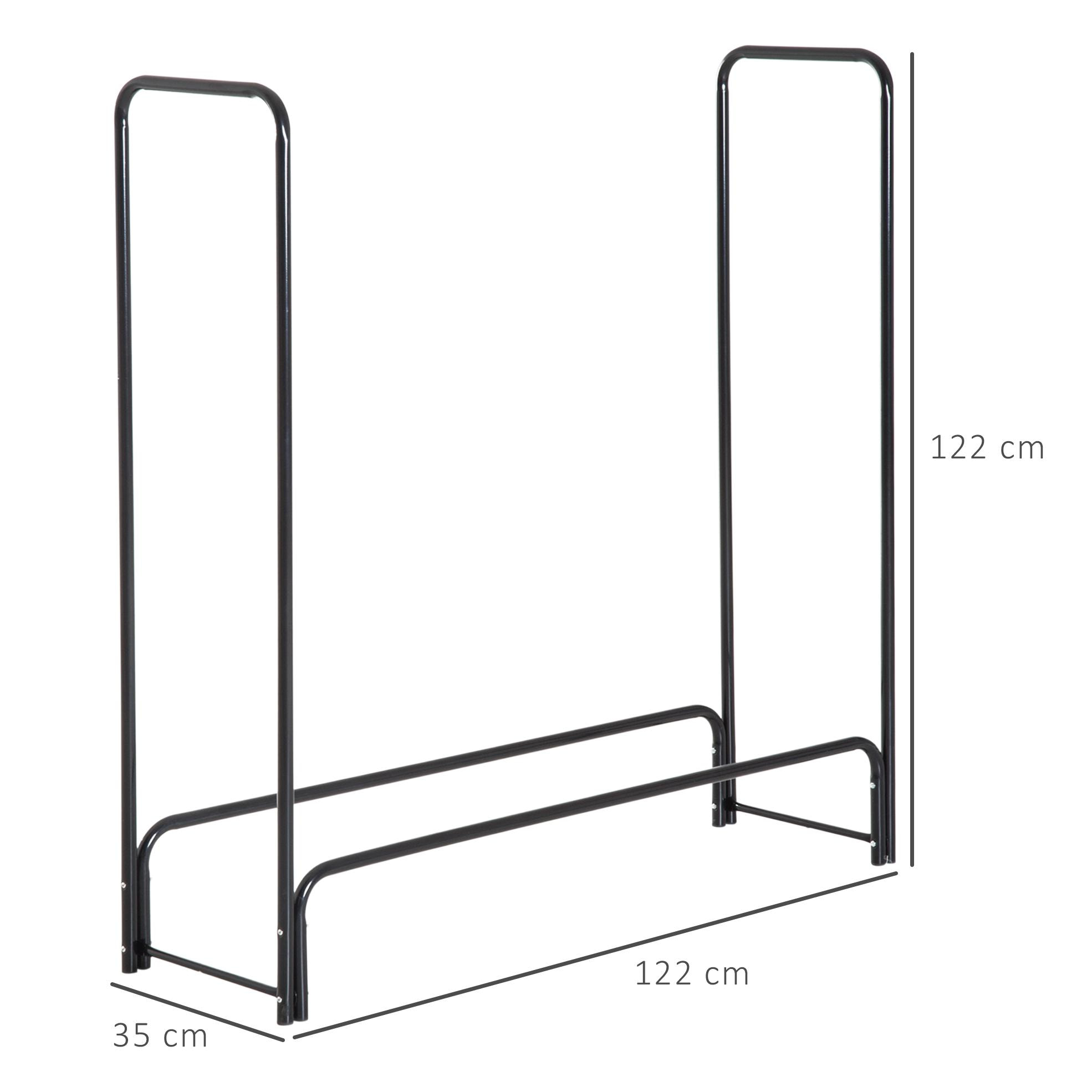 Soporte para Leña Estantería de Leña Herramienta Chimenea Metal carga 150kg