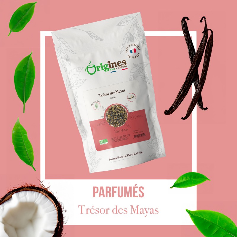 Trésor des Mayas - Thé Vert Bio Vanille - Sachet 100g