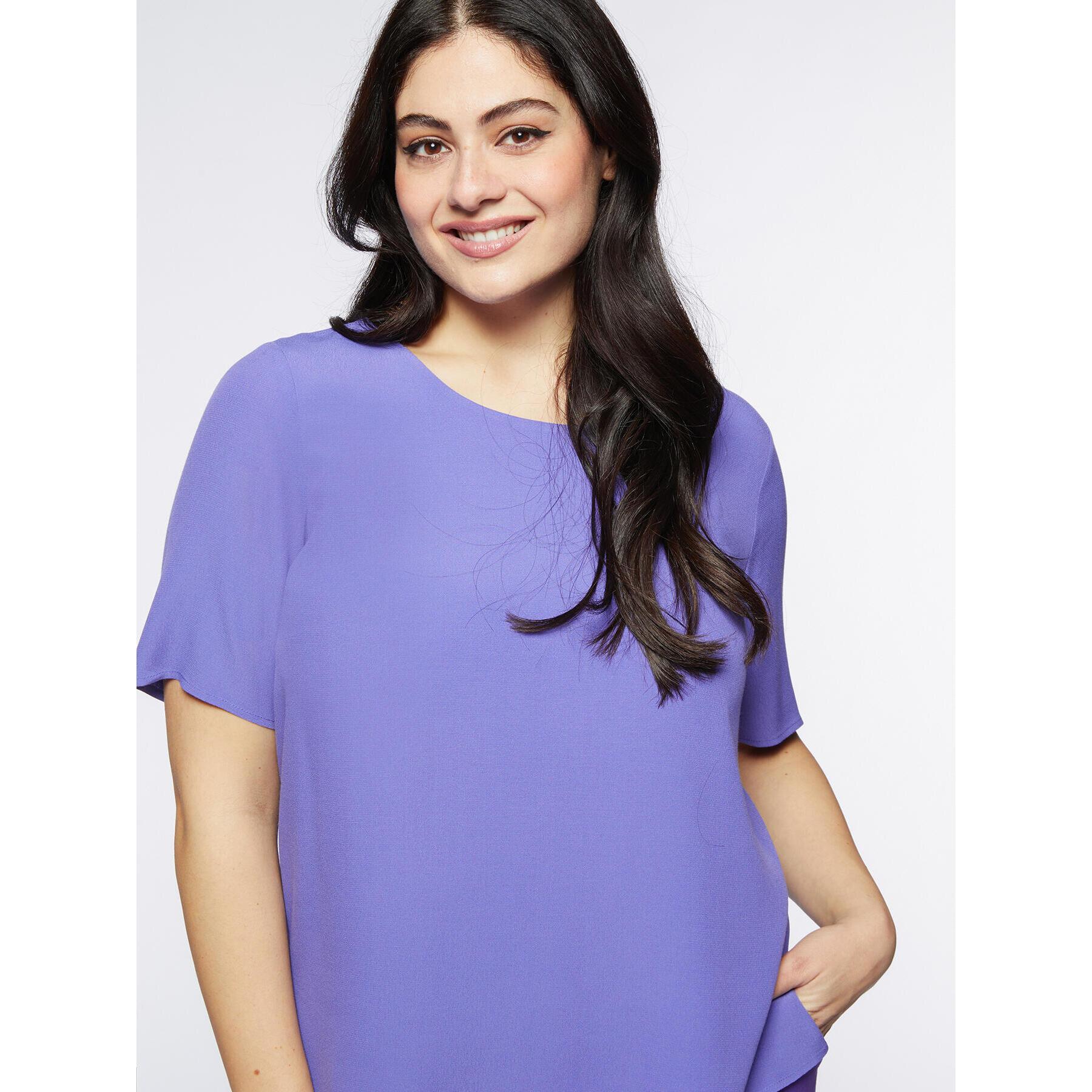 Fiorella Rubino - Blusa recta con mangas cortas - Violeta