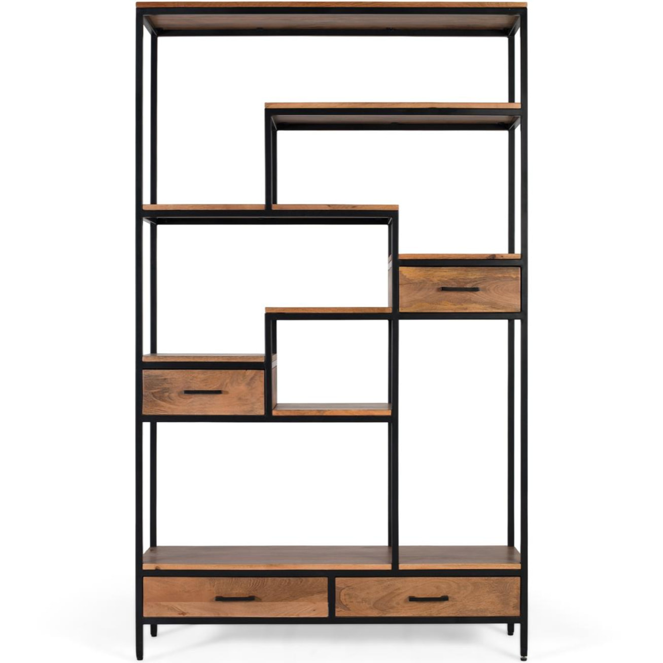 Librería de Madera de Mango 115 Cm Estilo Industrial Vintage