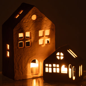 J-Line bougeoir Maison Agra - aluminium - blanc