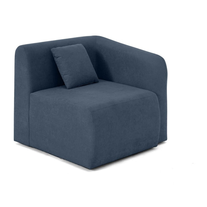 Ikare - module d'assise d'angle droit - en tissu - Bleu