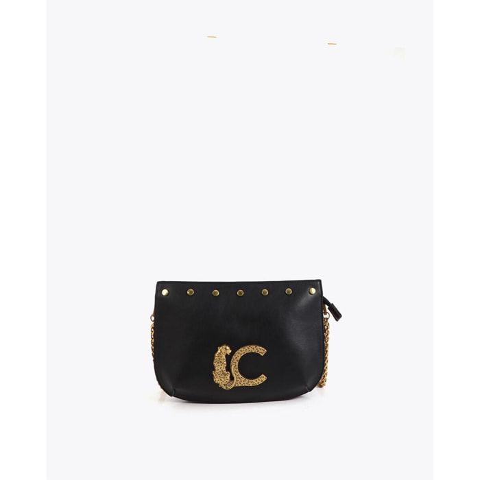 Borsa a tracolla LC con borchie animalier
