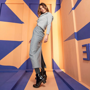 Botines con tacón 1442 NAPPA BLACK-BRONZE/ ALFAMA color Black-bronze