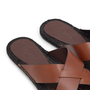 Sandalia plana Keanu en vaqueta