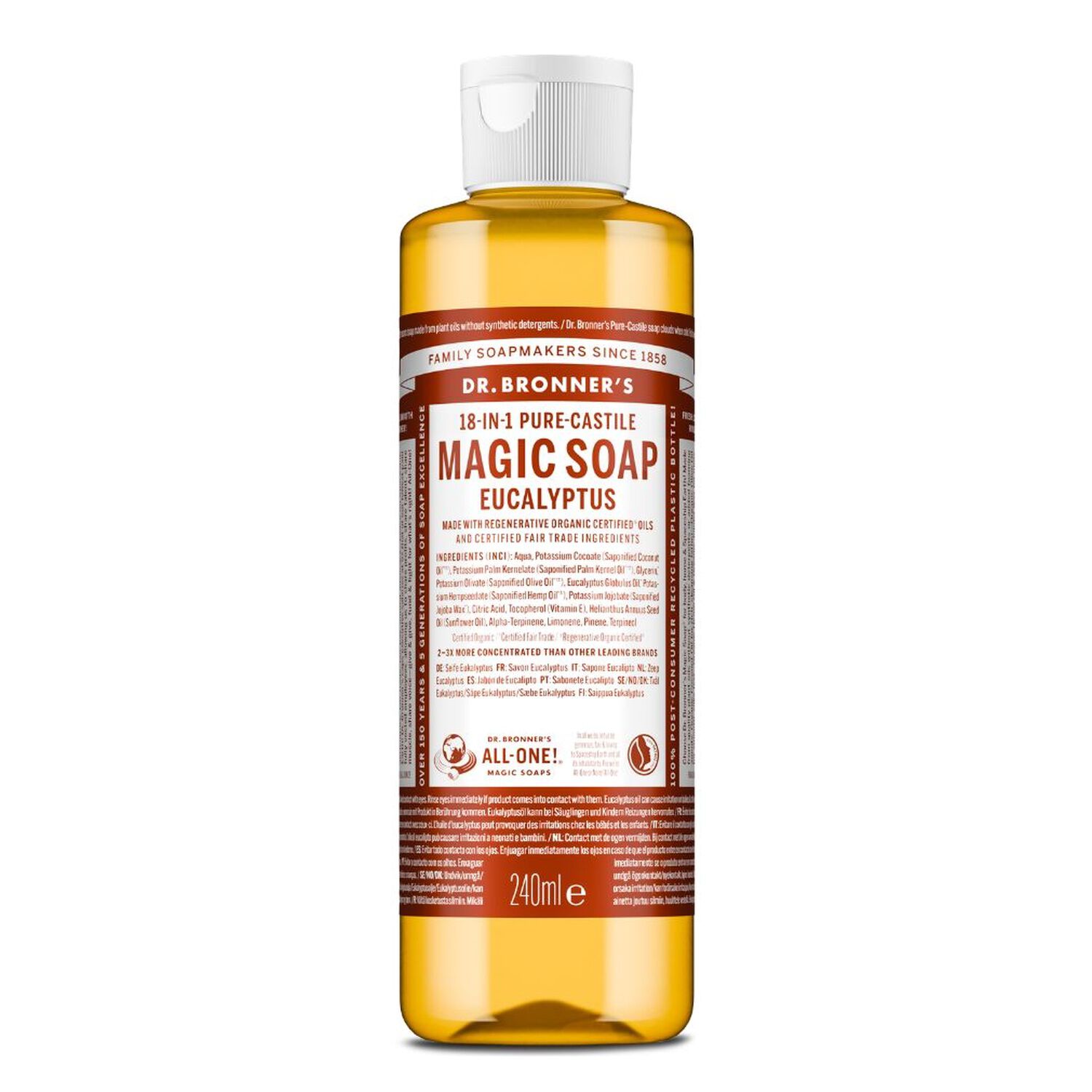 Eucalyptus - Savon de Castille Liquide Naturel 18-en-1