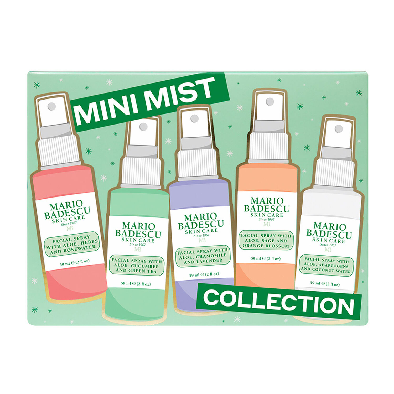 Mini Mist Collection - Coffret Brumes Faciales 5 X 59 ml