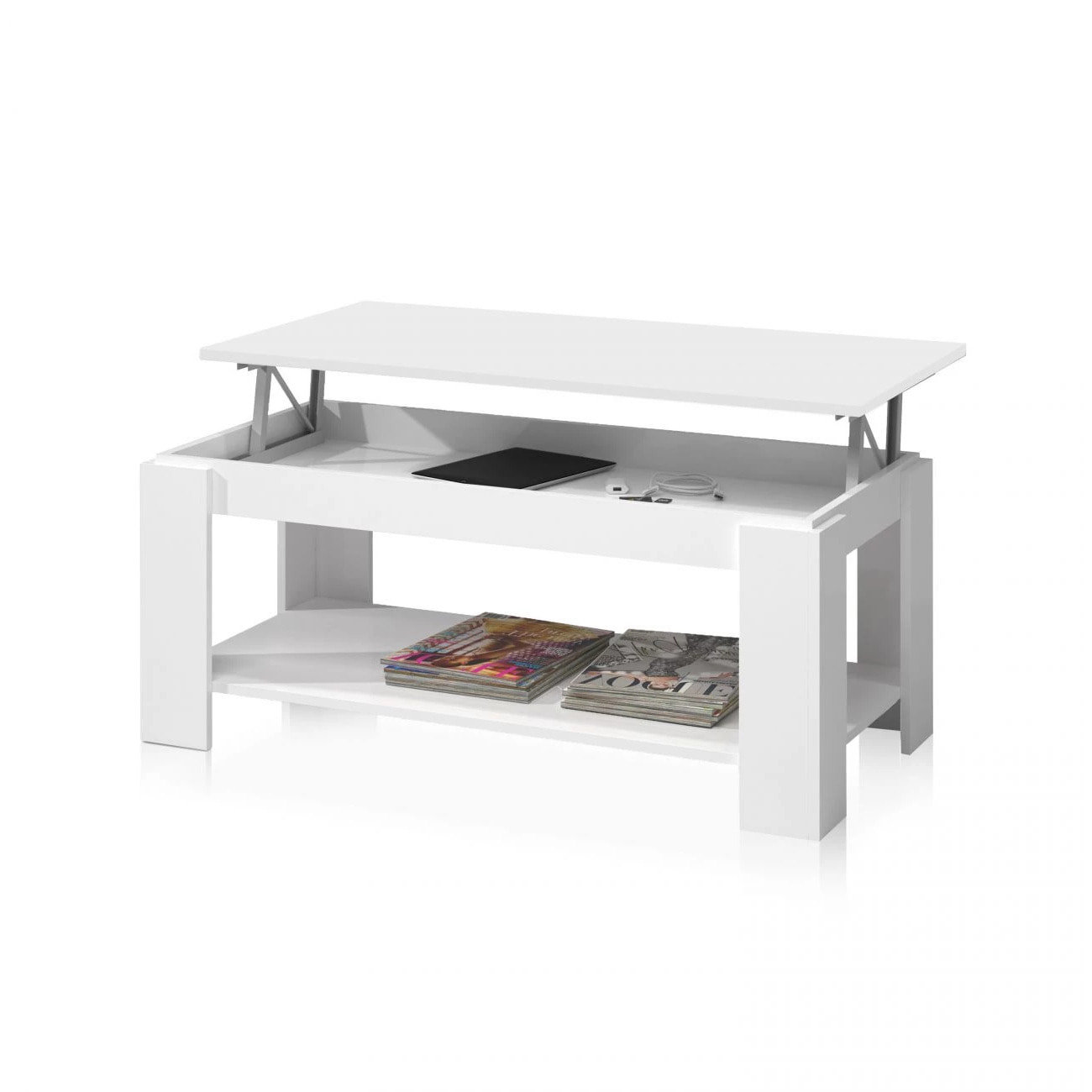 Mesa de centro elevable Ambit Blanco Artik (Blanco Mate)