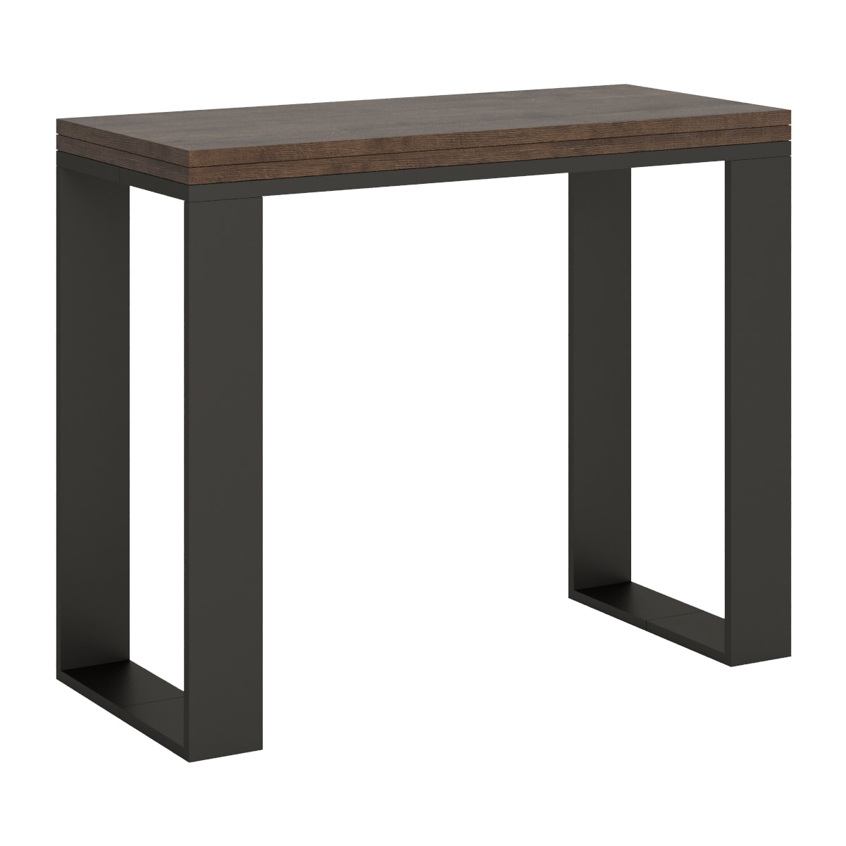 Console extensible portefeuille 90x45/90 cm Tecno Libra Noyer cadre Anthracite