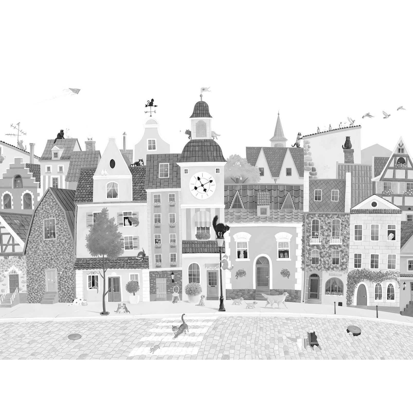 Papier enfant Le village des félins Intissé