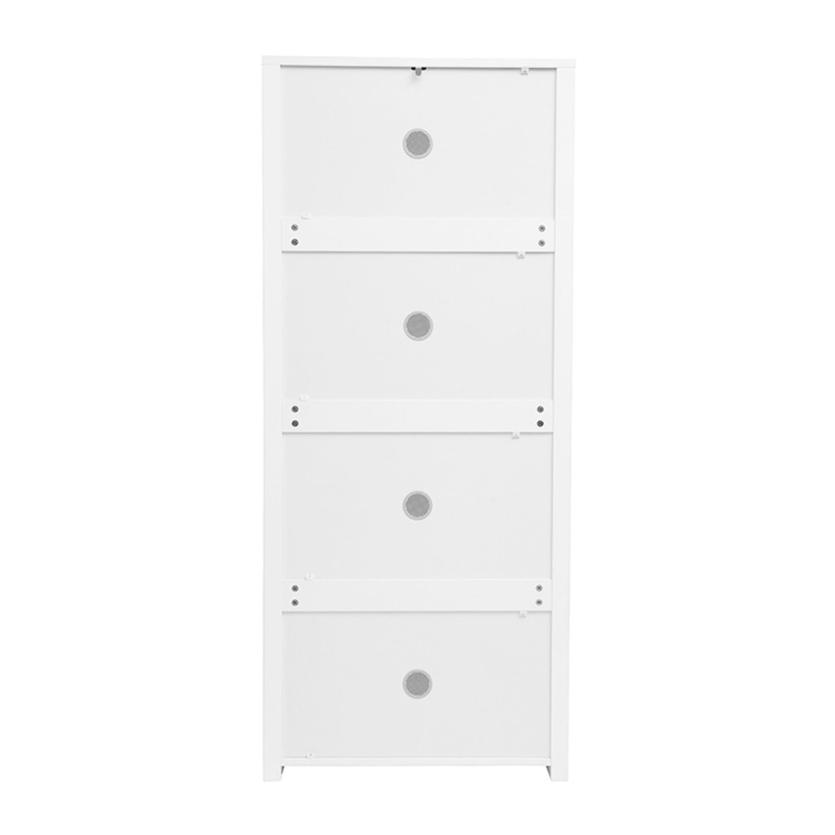 Meuble à chaussures 4 portes finition blanc laqué brillant L68 cm KIRK