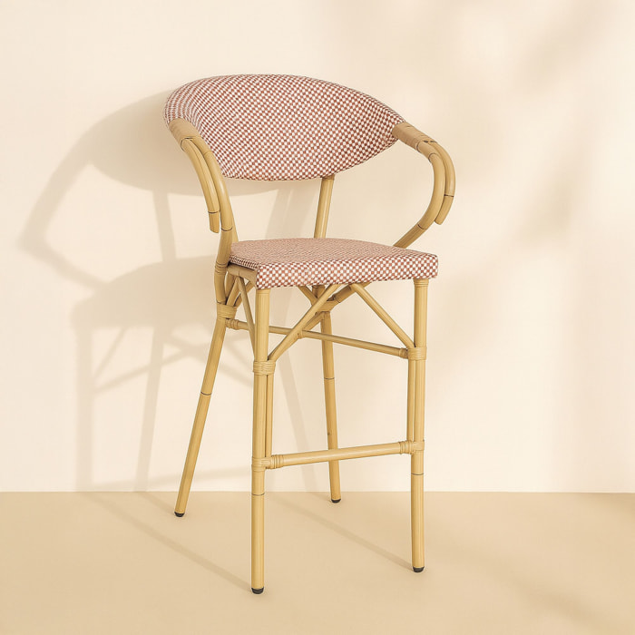 Lot de 2 fauteuils de bar en textilène rouge AMALFI