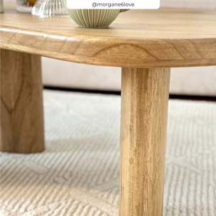 Table basse organique en bois massif de mindi - Brandan