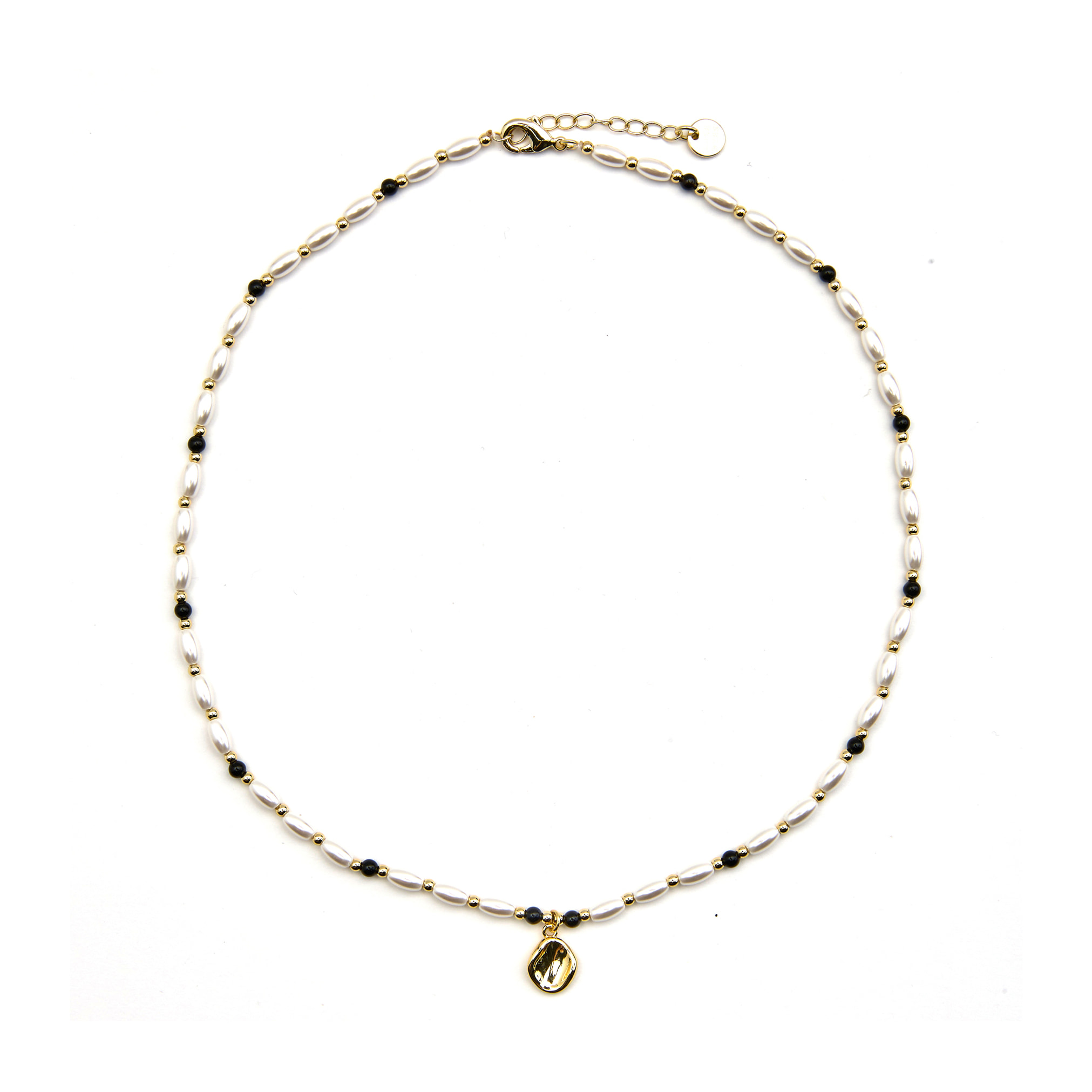 Collar con Perla Blanca acabado oro 18k