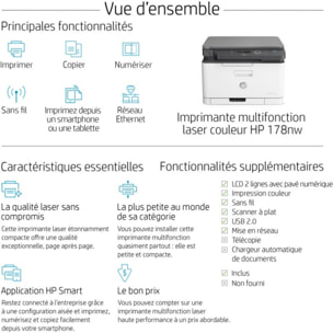 Imprimante multifonction HP Color LaserJet Pro 178nw