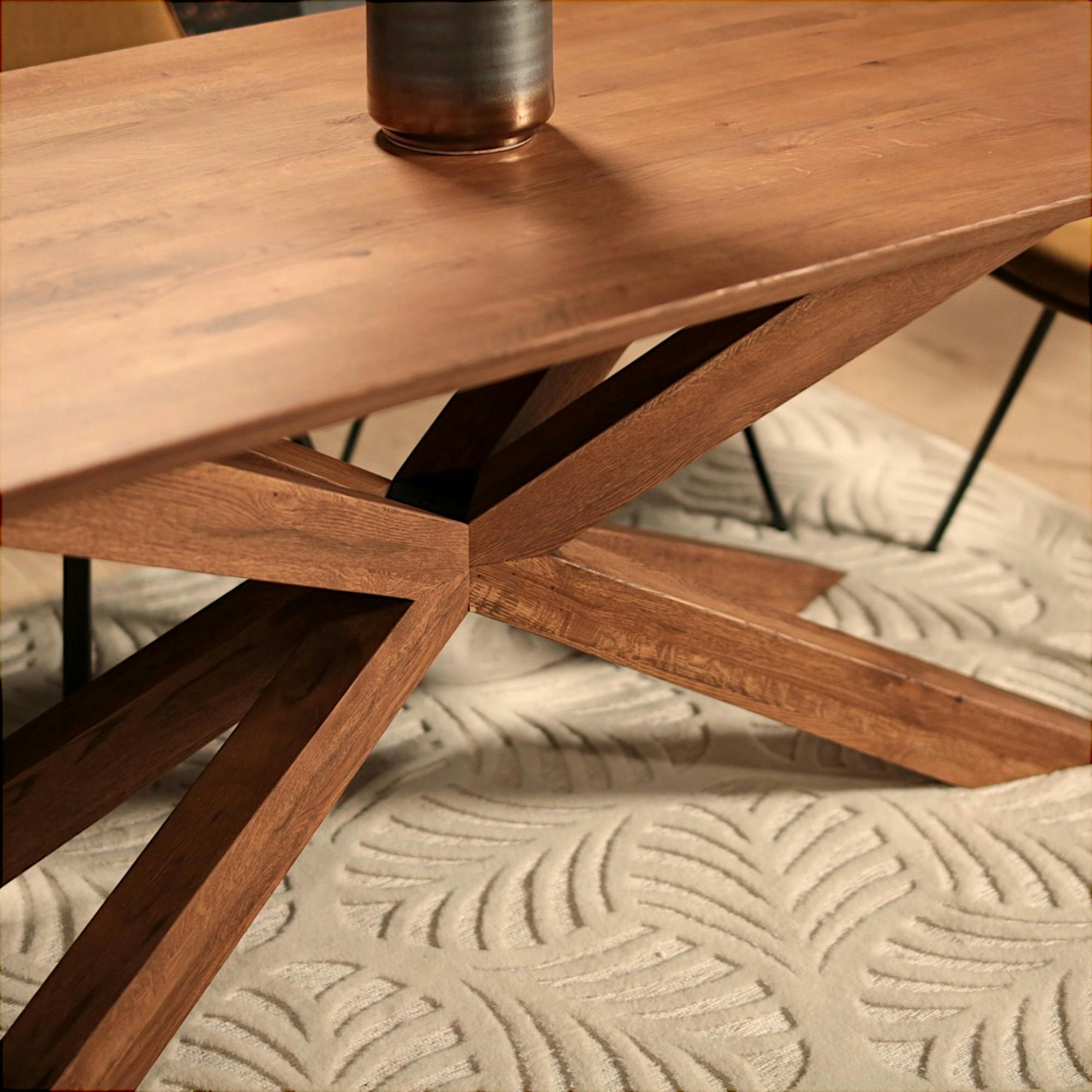 Table en chêne 180 cm pied mikado OKA
