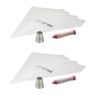 Ensemble de 2 Sets de poche à douilles, douilles et stylo de décoration pour gâteaux Zenker Spécial Football
