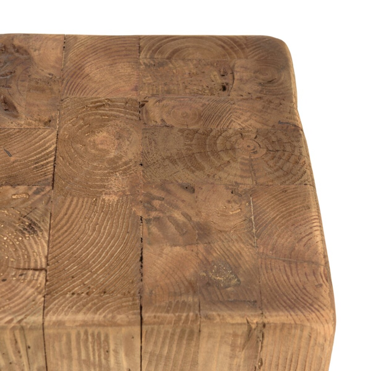 SANDY - Tabouret carré 30x30cm bois Pin recyclé