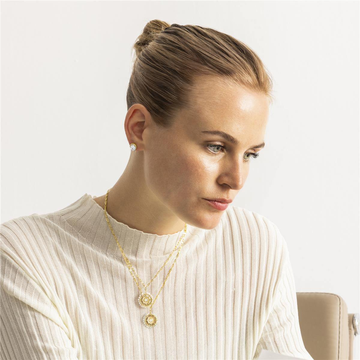 Collar con Circonita Brillante acabado oro 18k