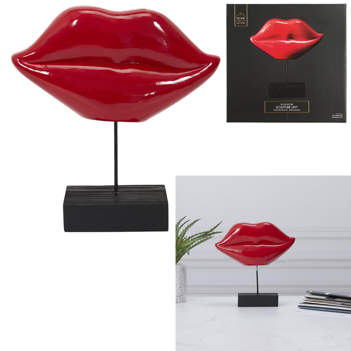 DECO A POSER BOUCHE ROUGE H20CM M6