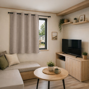 Rideau mobil home 100% occultant fenêtres et baies vitrées - Taupe