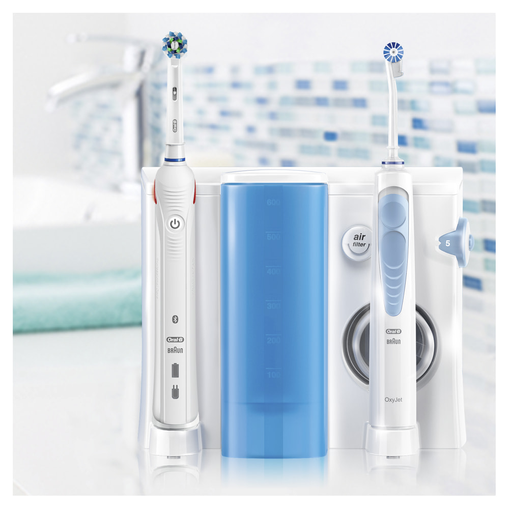 Oral-B - Smart Oxyjet/5000 - Blanche - Combiné dentaire et Brosse à dents électrique