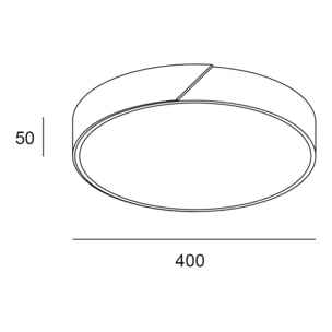 Forlight Plafón de techo Pinta de Aluminio y Madera IP20 19W LED 4000K 40cm