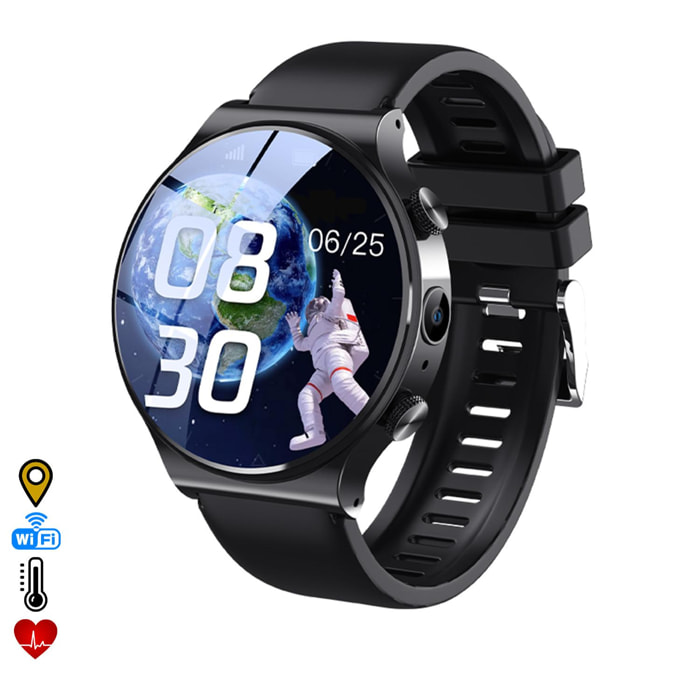 D12W-XT Smartwatch 4G localizador LBS + Wifi. Con termómetro, monitor cardiaco, tensión y oxígeno en sangre.