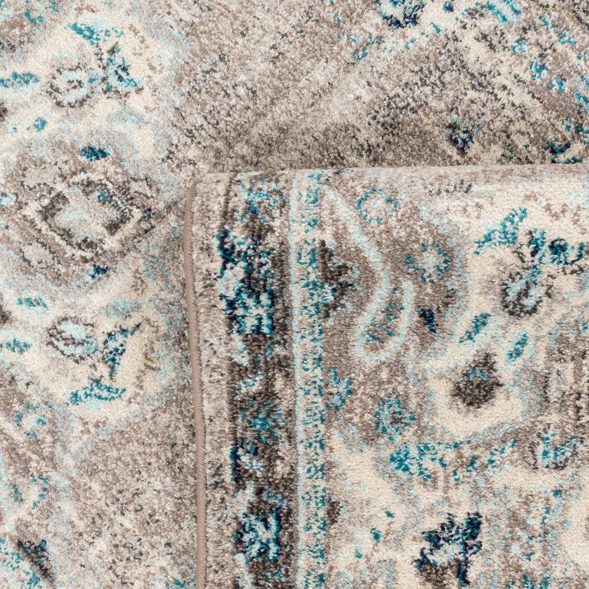 Anatolia - Tapis de salon vintage, bleu céruléen
