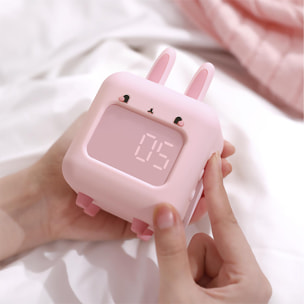 Reloj despertador infantil Conejito con luz LED. Batería recargable.