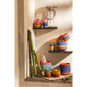 J-Line bougie parfumée Panier - Woody Aurora - mix - medium - 2 pcs - 55H