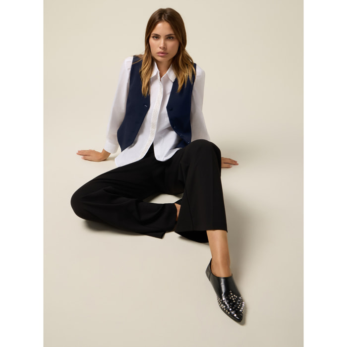 Oltre - Gilet in tessuto crêpe - Blu