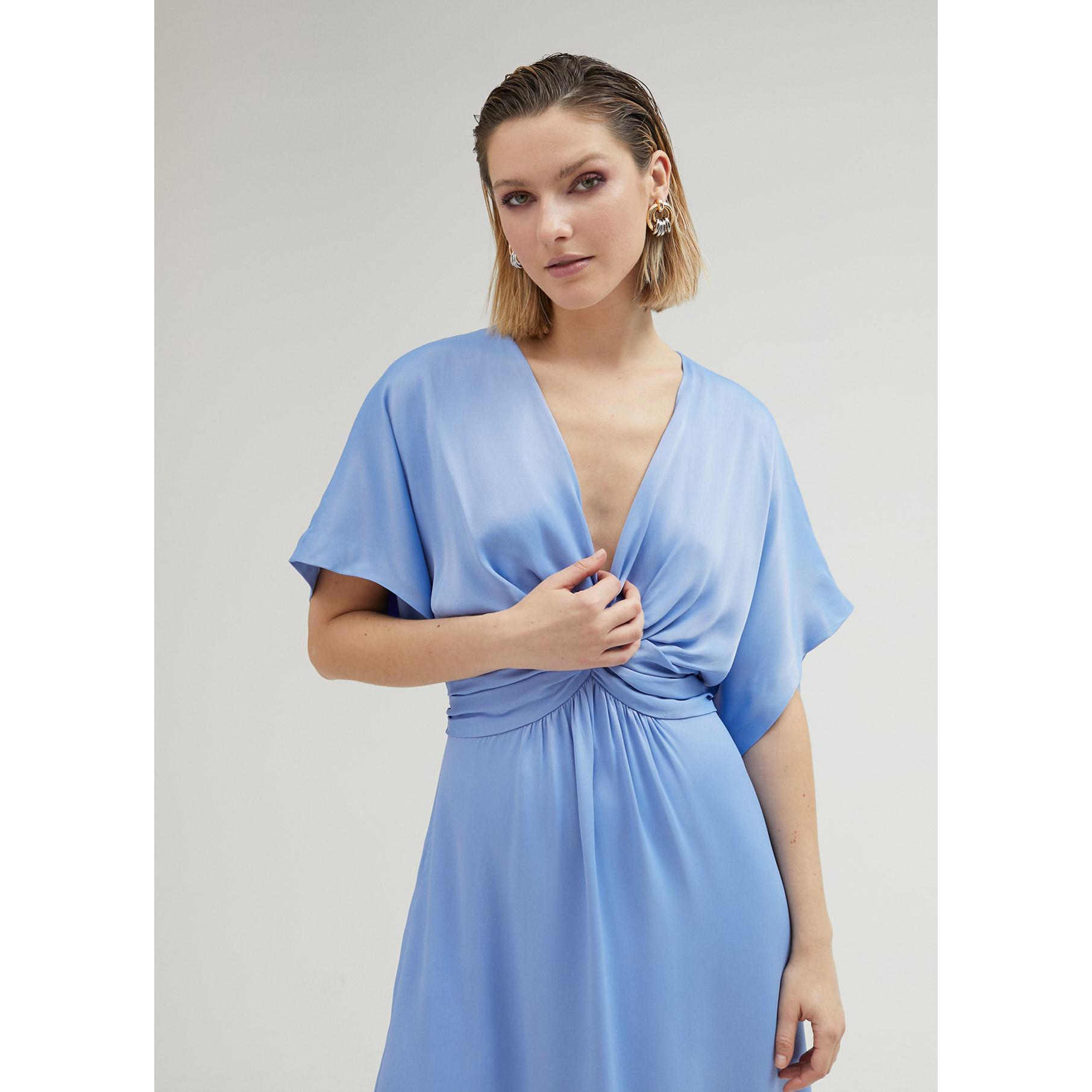 Vestito lungo con drappeggio in vita