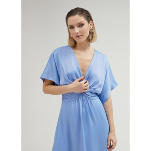 Vestito lungo con drappeggio in vita