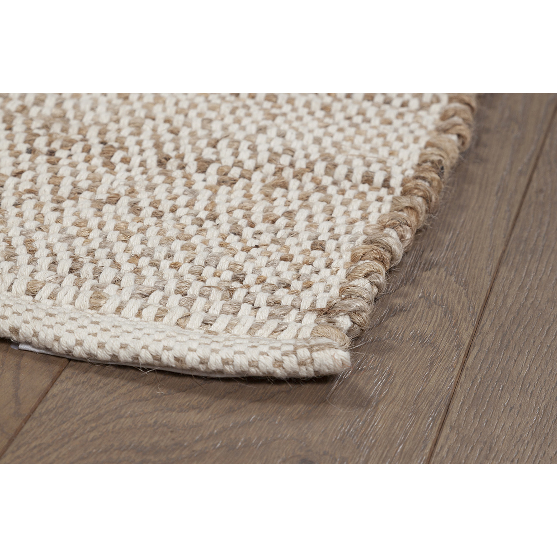 Tapis rectangulaire beige en jute et coton tissé 160 x 230 cm CAMAO