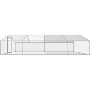 Enclos à poules 24 m² parc grillagé 8 x 3 x 2 M acier galvanisé