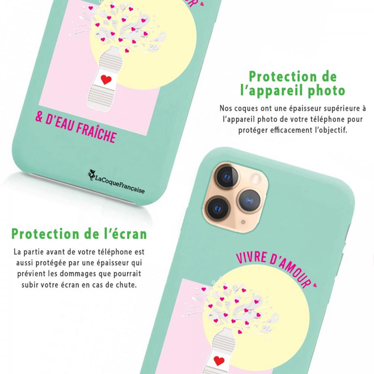 Coque iPhone 11 Pro Silicone Liquide Douce vert pâle Vivre D'amour et D'eau fraîche La Coque Francaise.