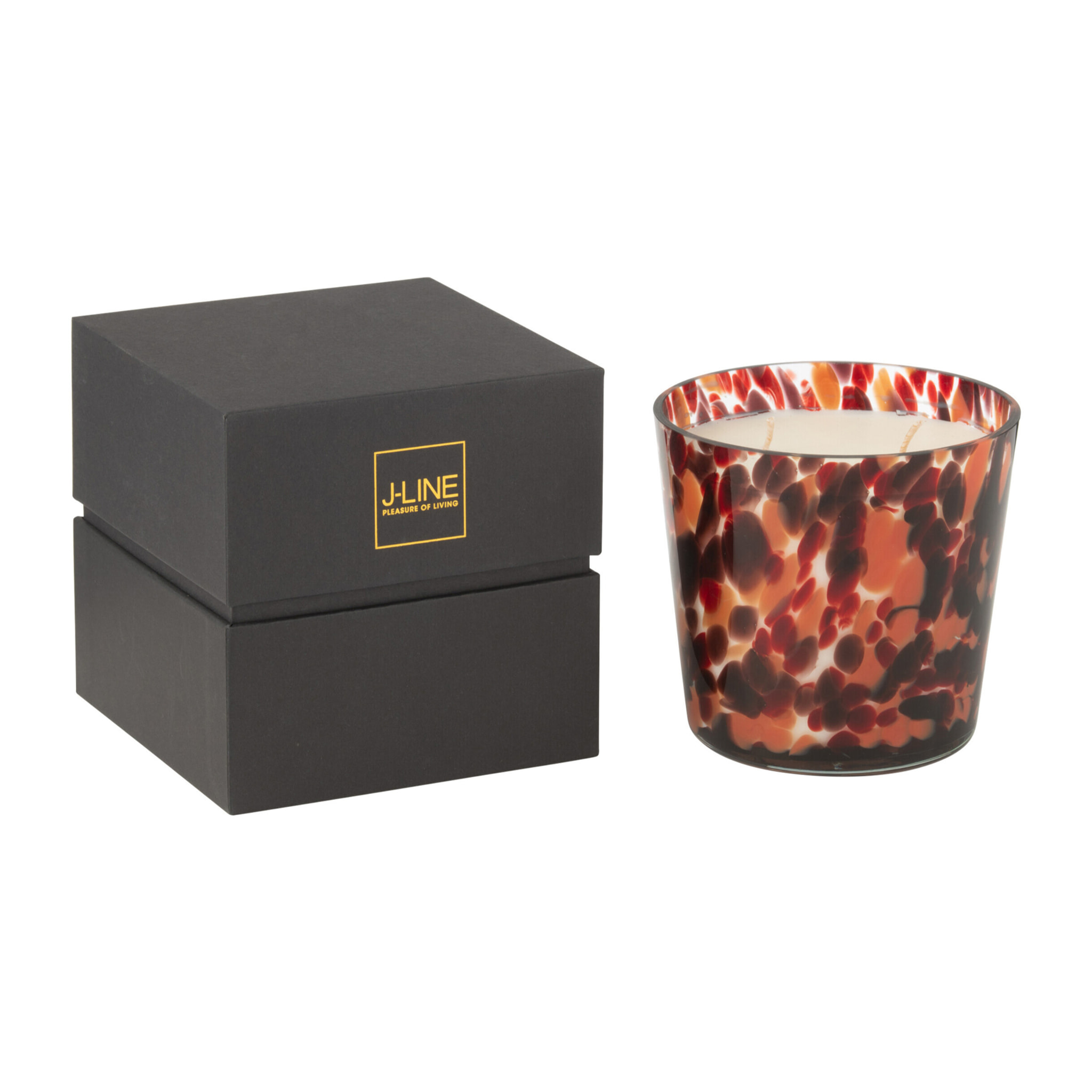 J-Line bougie parfumée Noa - Magnificent Birch - verre - rouge - small - 50H