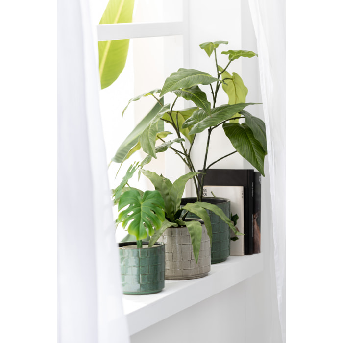 J-Line cache-pot Carré - céramique - vert - medium - Ø 14 cm