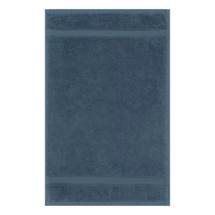 Serviette invites pur coton 550 g/m² uni bleu Elea bleu ardoise