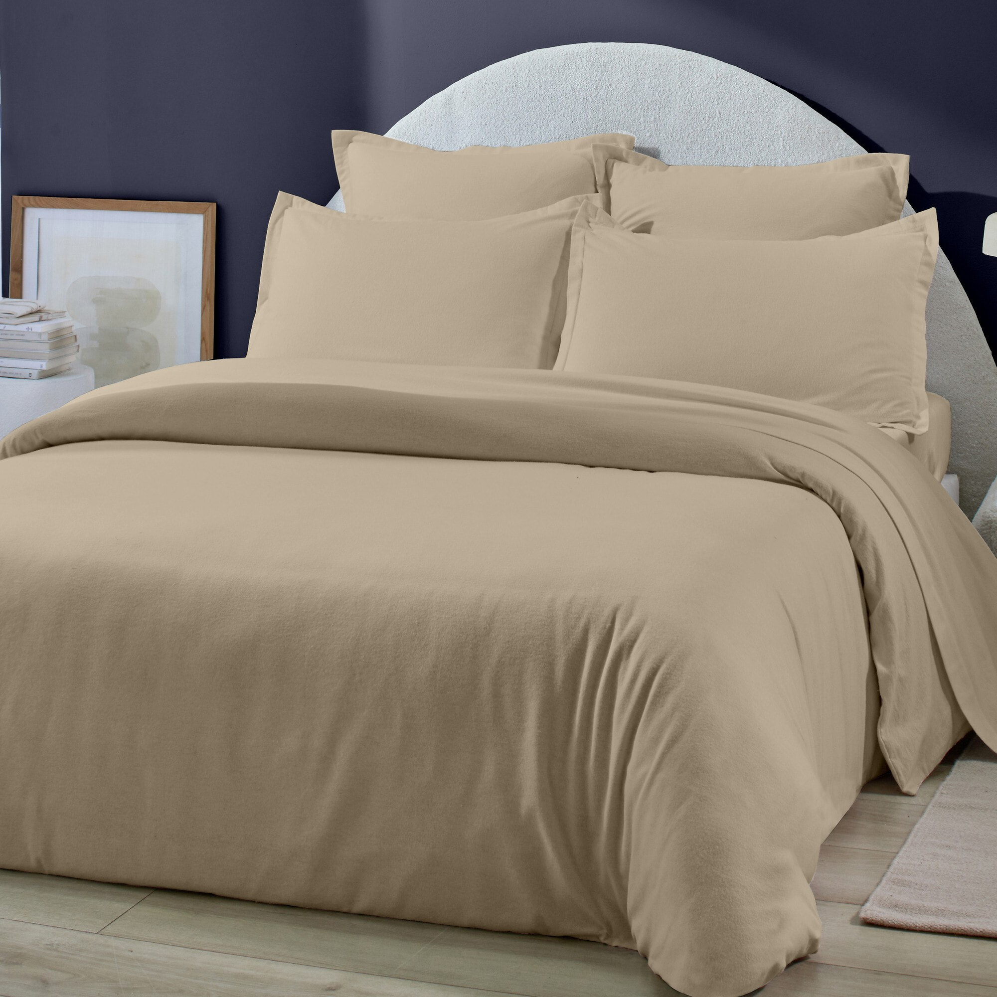 Taie d'oreiller 100% flanelle coton 160gr_ficelle