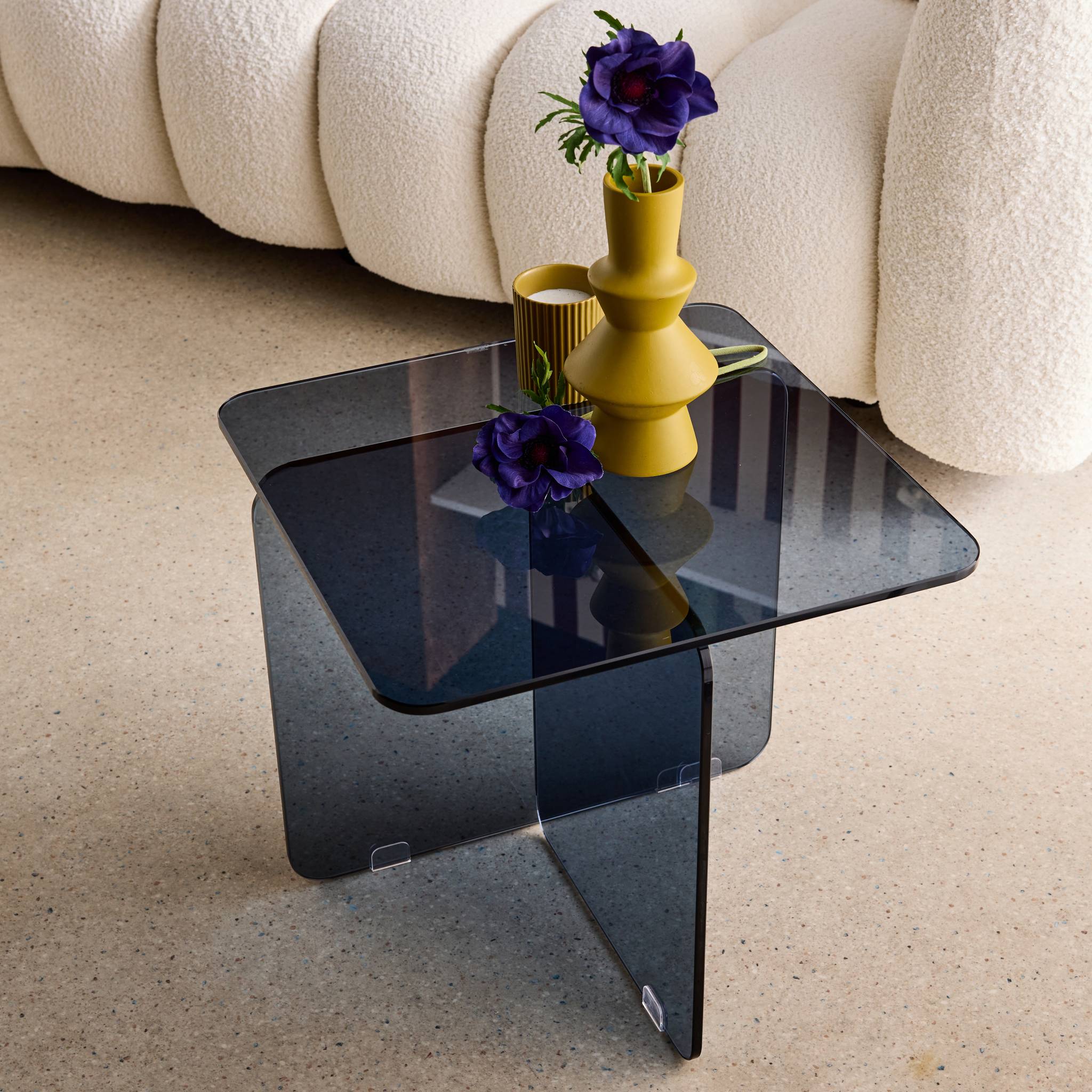 Table basse carrée verre trempé GLINTZ