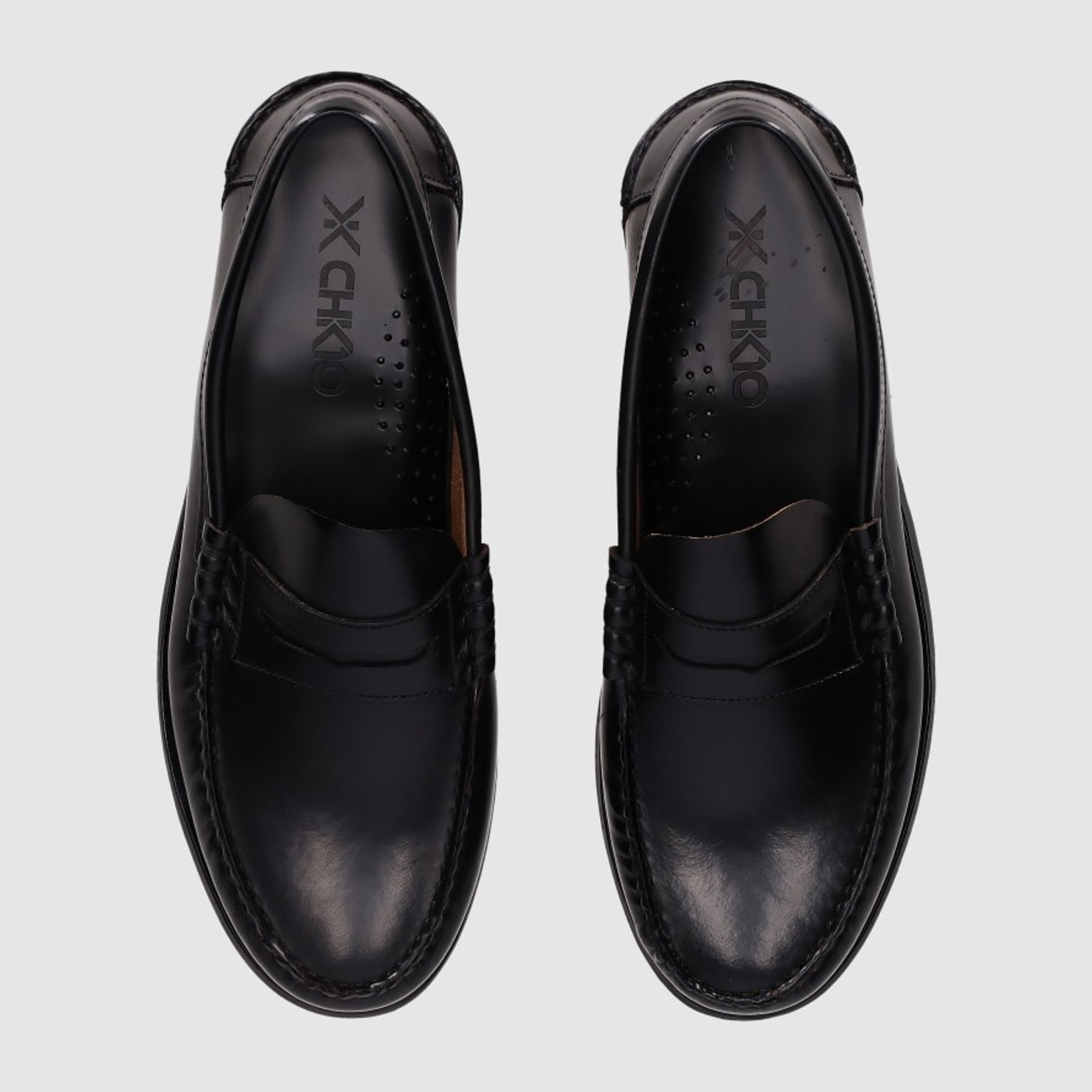 Zapatos de Piel - Negro - Tacón: Bajo