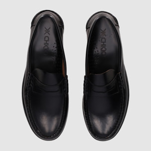 Zapatos de Piel - Negro - Tacón: Bajo