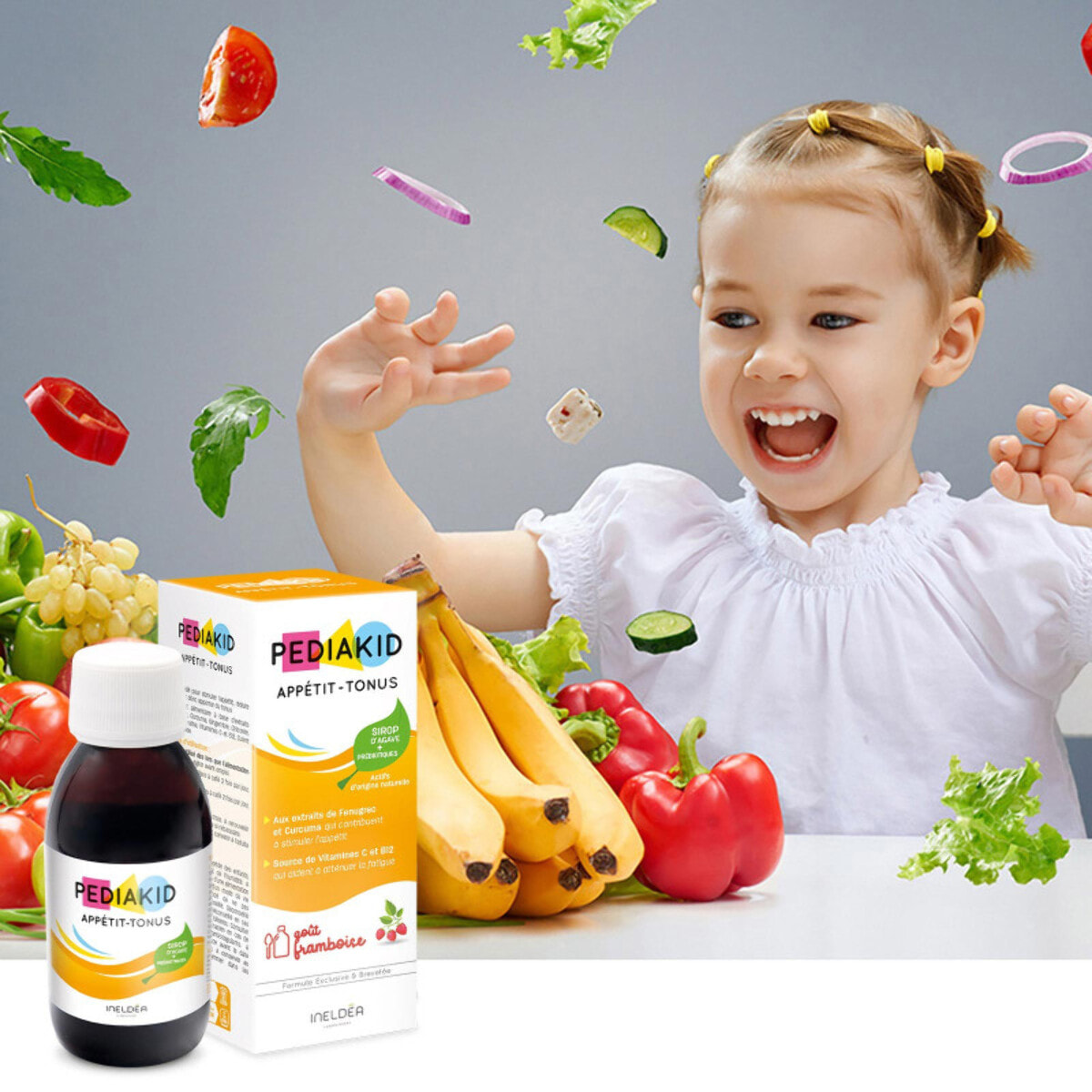 PEDIAKID - Sirop Appétit-Tonus - Complément Alimentaire Naturel - Formule Exclusive au Sirop d'Agave - Stimule l'Appétit - Aide à la Prise de Poids - Lot de 2 flacons de 125 ml