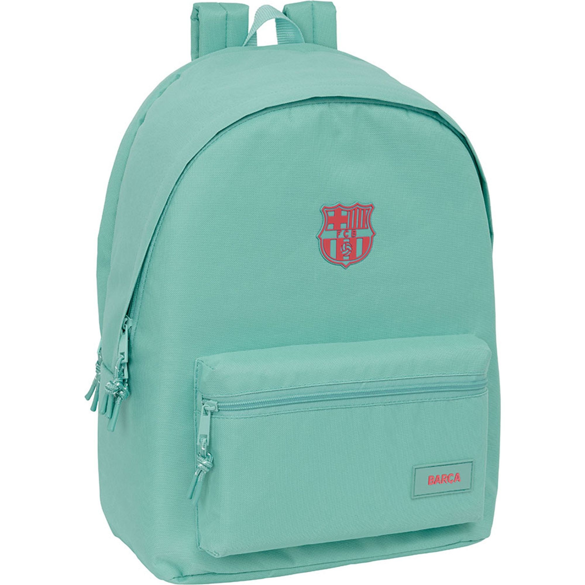 Mochila doble para portatil 15,6"+usb f.c.barcelona chica musgo