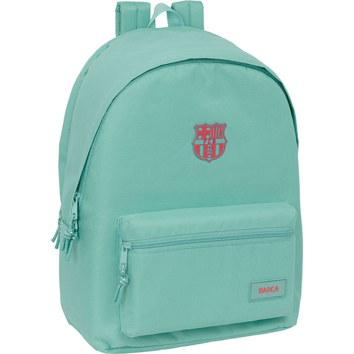 Mochila doble para portatil 15,6"+usb f.c.barcelona chica musgo