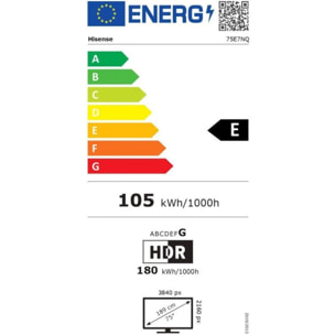 TV QLED HISENSE 75E7NQ 2024