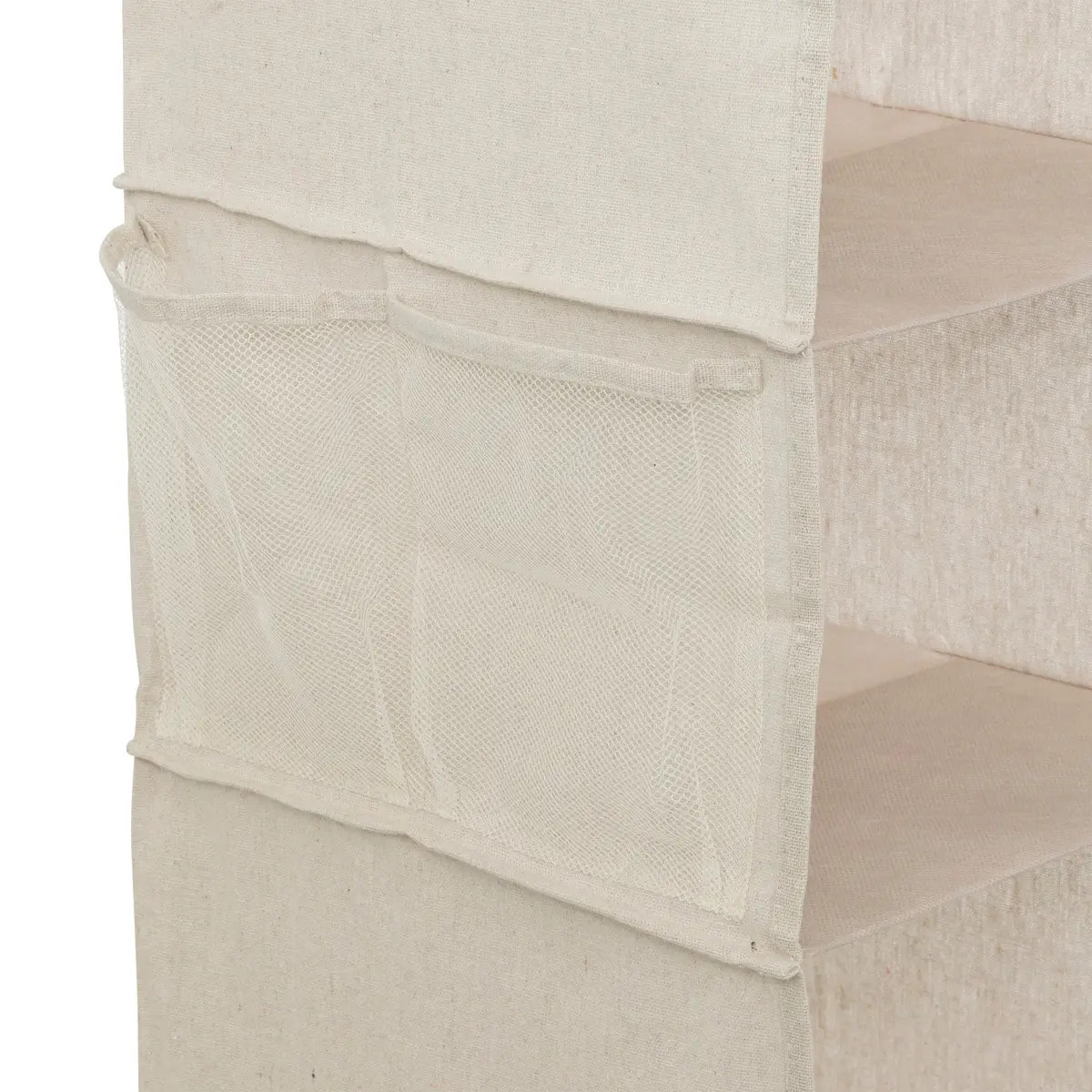 Rangement chaussures "Groomy" 6 cases avec panier beige 127x30cm